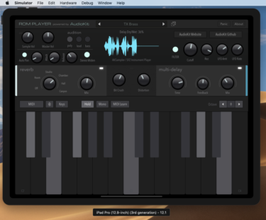 iOSシンセ ROMPlayer をMacのiOSシミュレーターで動かす？！