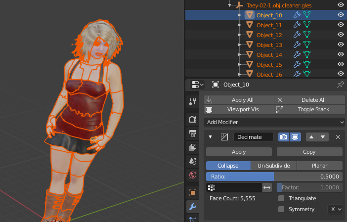 Crostini Linuxで3DCGソフトのBlenderを使ってファイル容量削減