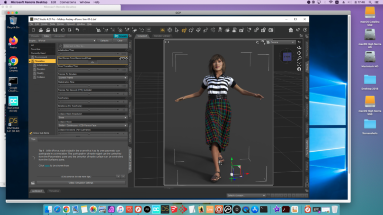 Mac 仮想Windows Google GCP NVIDIA DAZ Studio dForce物理シミュレーション